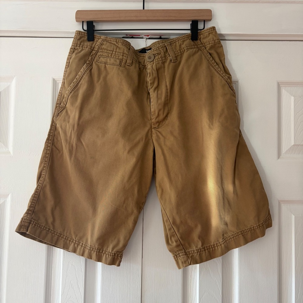 Ocean Pacific OP Mens Desert Camel Cotton Chino Shorts Size 34 Tan